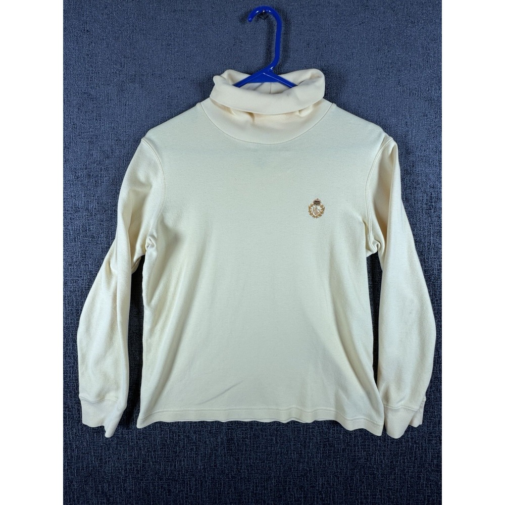 Ralph Lauren Women's Sz Petite S Yellow Long Sleeve Turtle‎ Neck USA Preppy